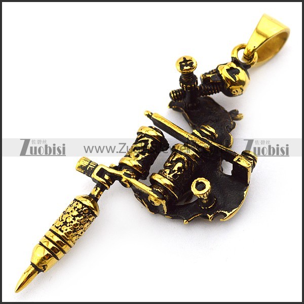 Vintage Gold Dragon Tattoo Pendant p004760