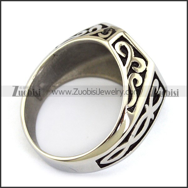 Hammer Ring in Silver Stainless Steel r003870