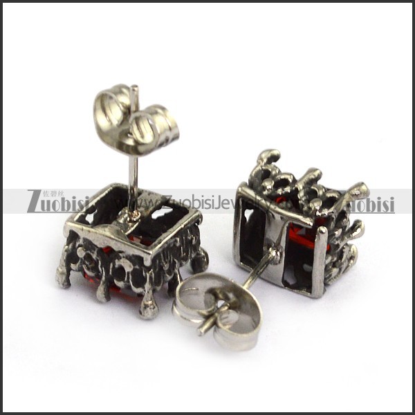 Clear Ruby Zircon Stud Earring e001245