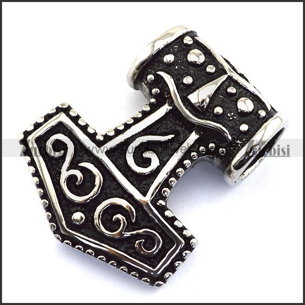 40mm Wide Heavy Steel Hammer Thor Pendant p002296