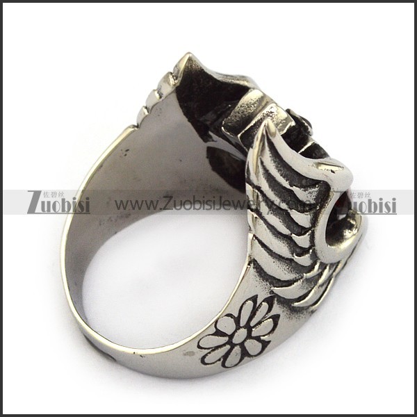 clear red zircon flying angel wing ring r001133
