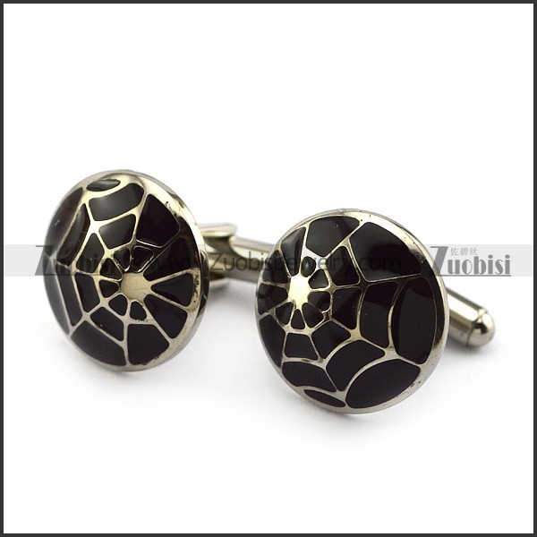Epoxy Spider Net Cufflink c000144