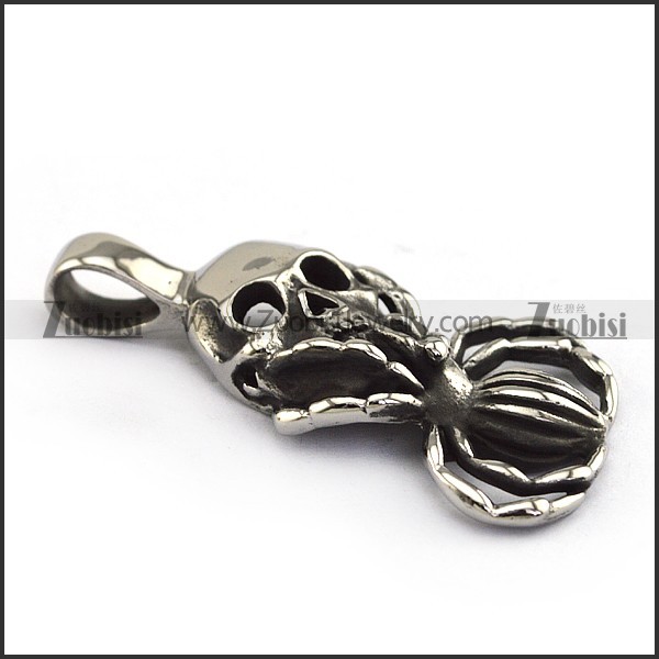 Spider Shape Skull Pendant p004437