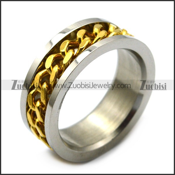 Rotating Ring with Golden Chain in the middle r005377