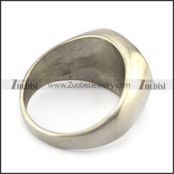 round shape stainless steel blank signet ring r004701