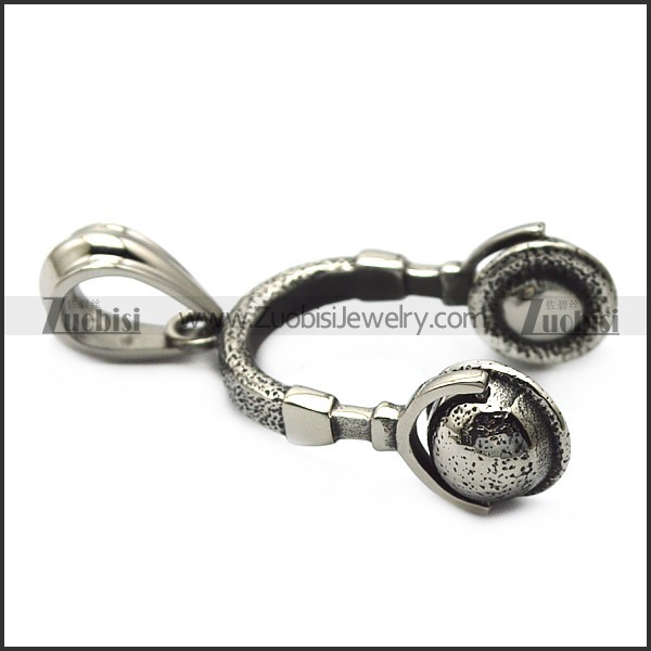 Stainless Steel Headphone Pendant for Music Lovers p007180