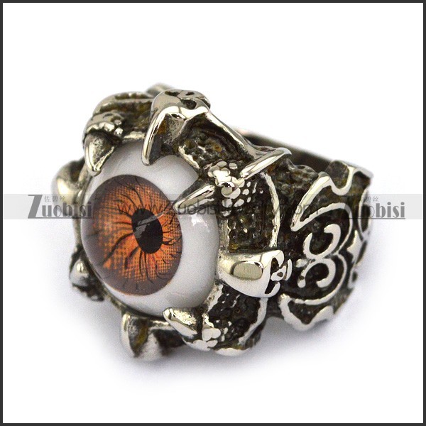 devil evil eye steel ring JR350272
