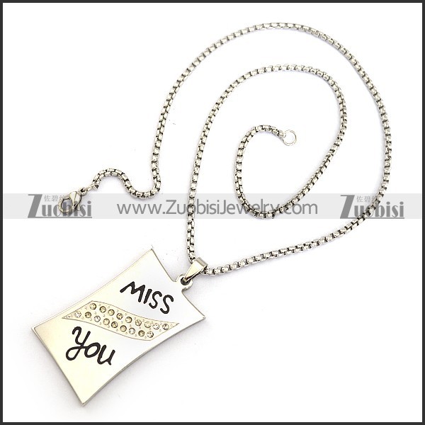 MISS YOU Stainless Steel Necklace Chain n001303