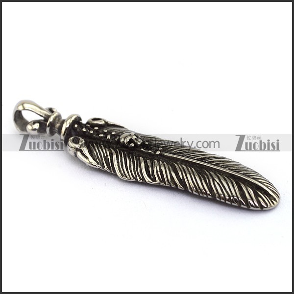 63mm Large Casting Feather Pendant p002046
