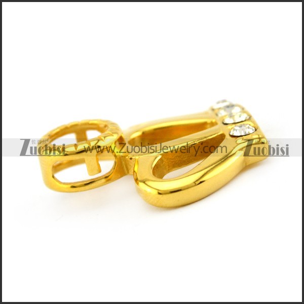 Gold Plating Crown Pendant with Clear Rhinestones p005539