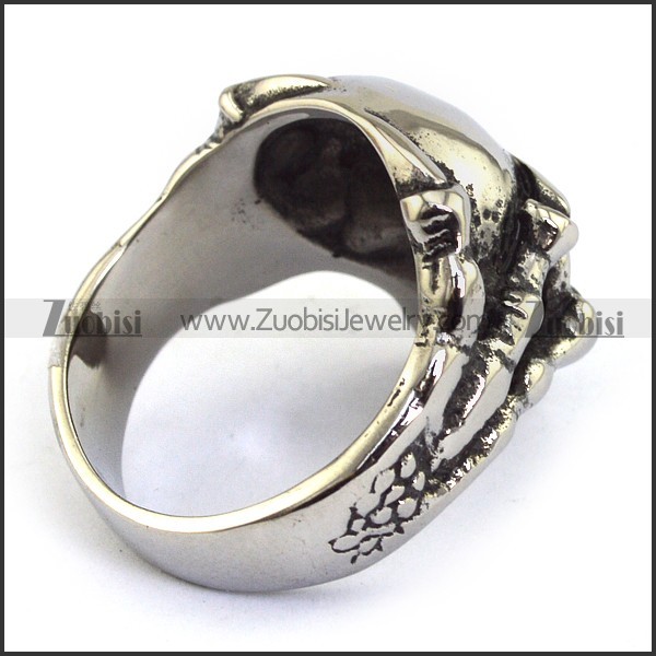 Stainless Steel Skull Ring - JR350085