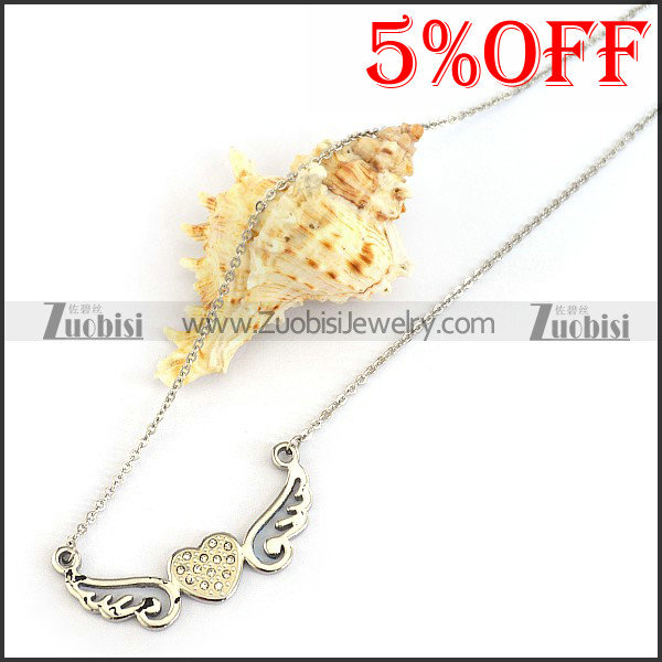 Flying Wings Heart Necklace Chain n001316