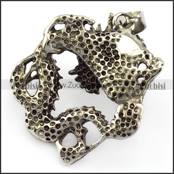 Big Retro Stainless Steel Dragon Pendant p005730