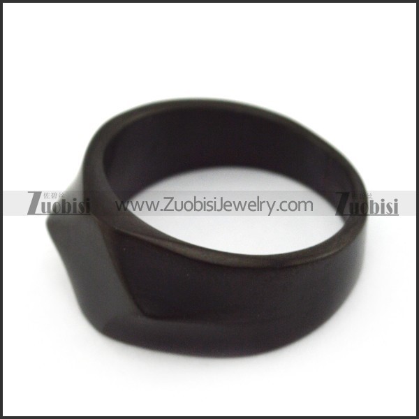 dark black blank signet ring r004689