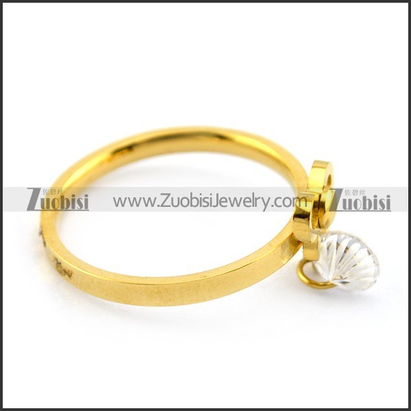Yellow Gold Plating Steel Butterfly Ring for Girls r004452