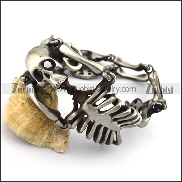 Matte Human Skeleton Bracelets for Strong Mens b003782