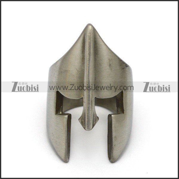 brushed stainless steel sparta warrior ring r005072