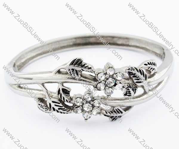 Flower Stainless Steel Bangle - JB200087