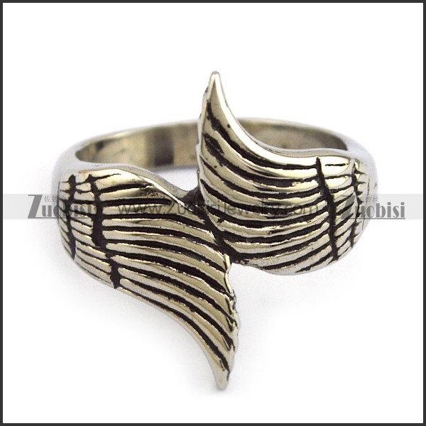 Stainless Steel Wing Ring -JR330029
