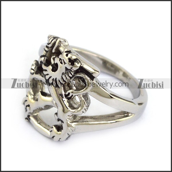 Stainless Steel The King of Lion Ring r002725