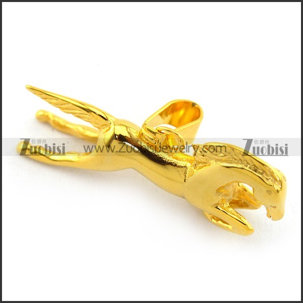 Gold Color Stainless Steel Horse Pendant p003371