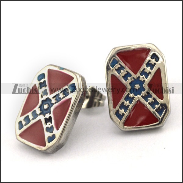 Flag Design Earring for Bikers e001185