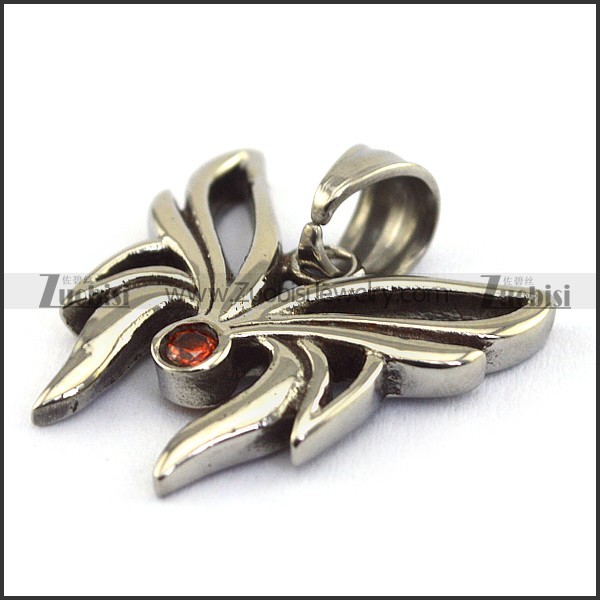 small cute butterfly pendant with red rhinestone p002091