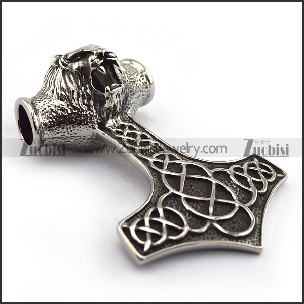80mm Large Lion Hammer Pendant p003750