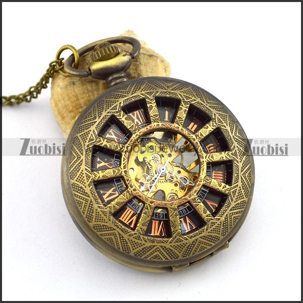 Roman Style Vintage Mechanical Pocket Watch pw000510