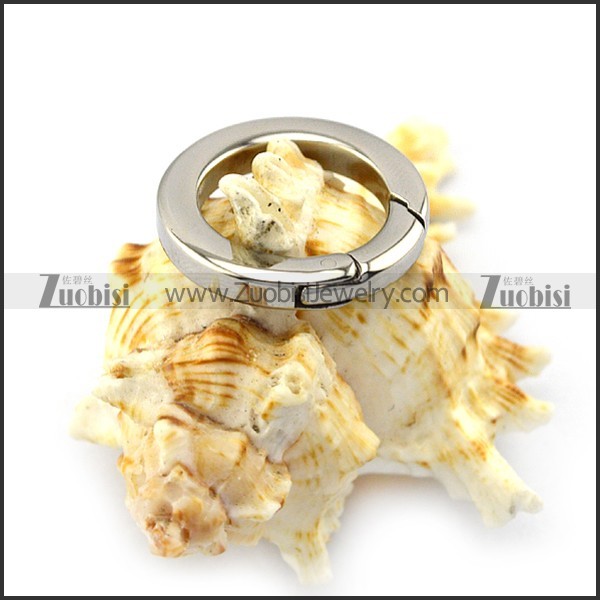 silver stainless steel plain donut clasp in 20.5mm outside diameter a000428
