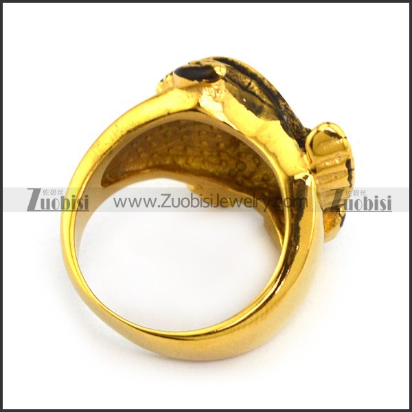 Yellow Gold Pating RIDE TO LIVE Eagle Ring for Motorcycle Bikers -r000726