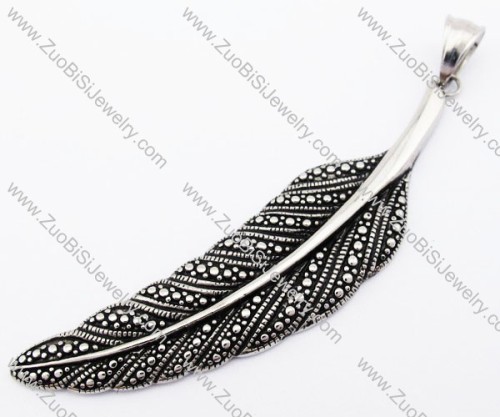 Stainless Steel Big Plumage Pendants - JP420002