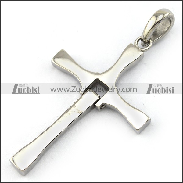Rhinestones Steel Cross Pendant p002964