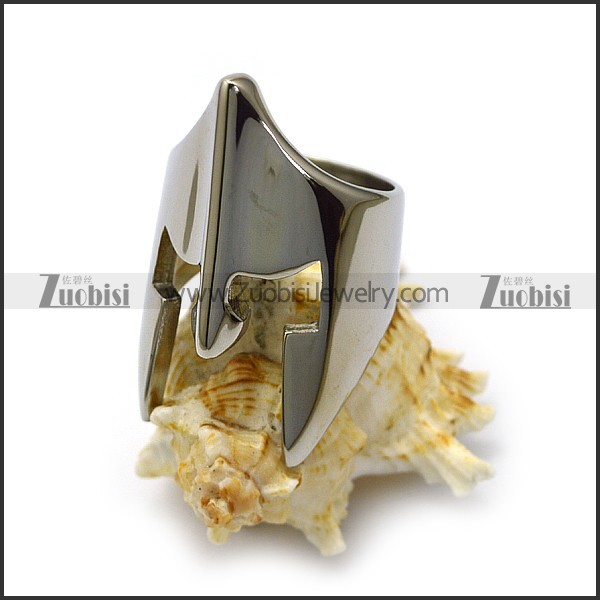high polishing stainless steel spartan helmet gladiator ring r005054