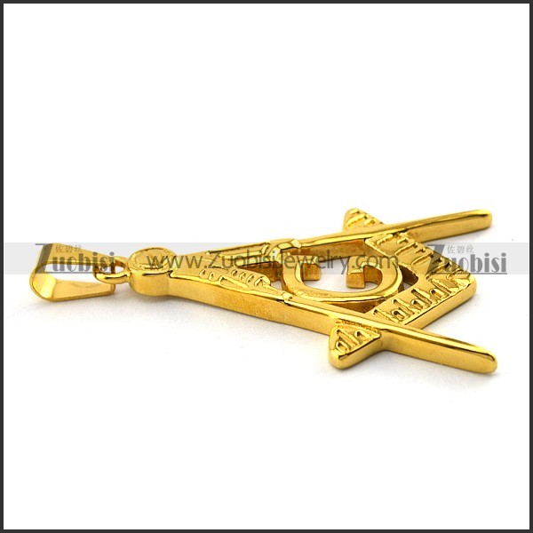 Golden Stainless Steel Masonic Pendant p004880