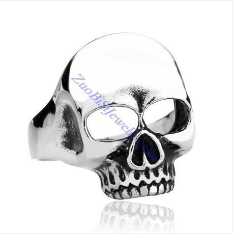 No Eye Skull Ring in Stainless Steel -JR350219