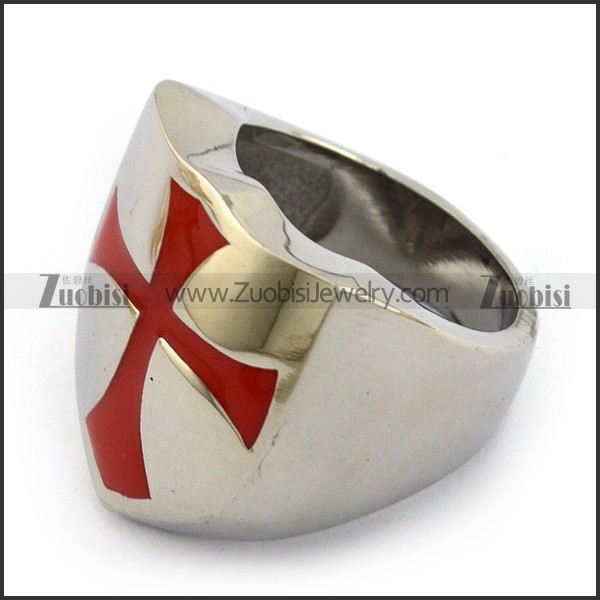 Red Cross Stainless Steel Ring r003753