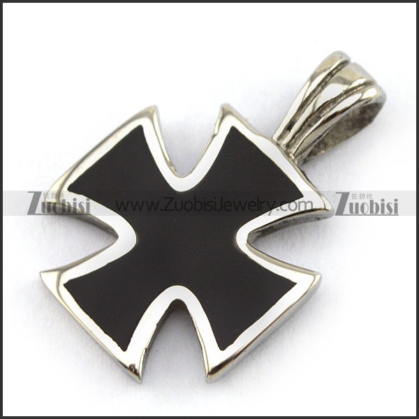 2.5CM Small Black Epoxy Cross Pendant with Solid Buckle p004018
