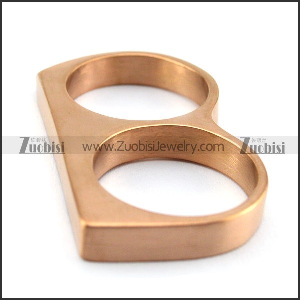 rose gold plated double finger ring for women r004711