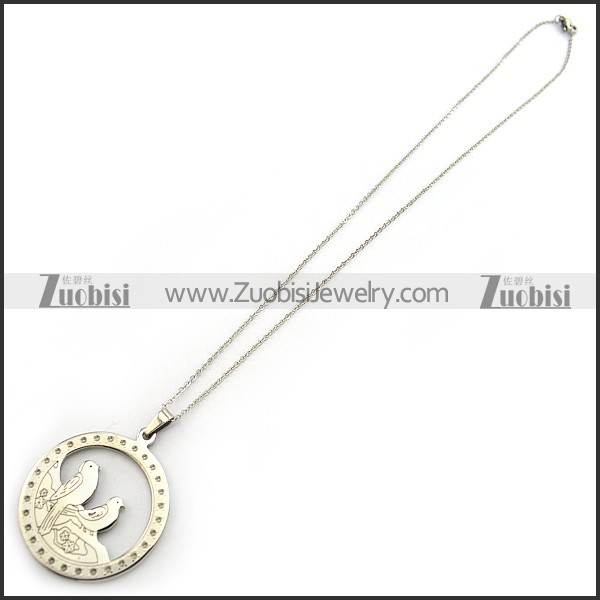 Two Birds Steel Chain Necklace n001329