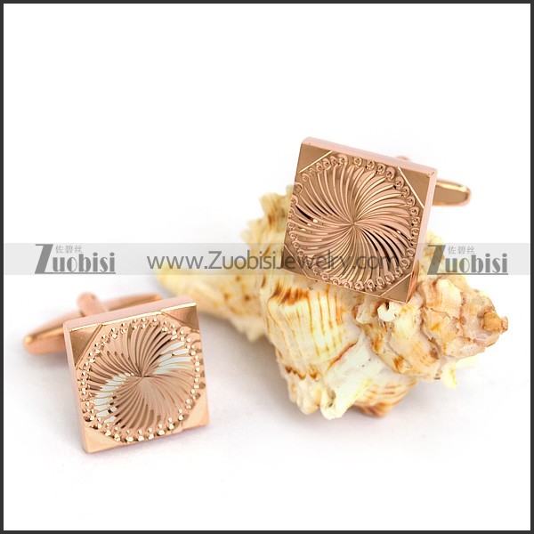 Rose Gold Quare Cooper Cufflinks c000058