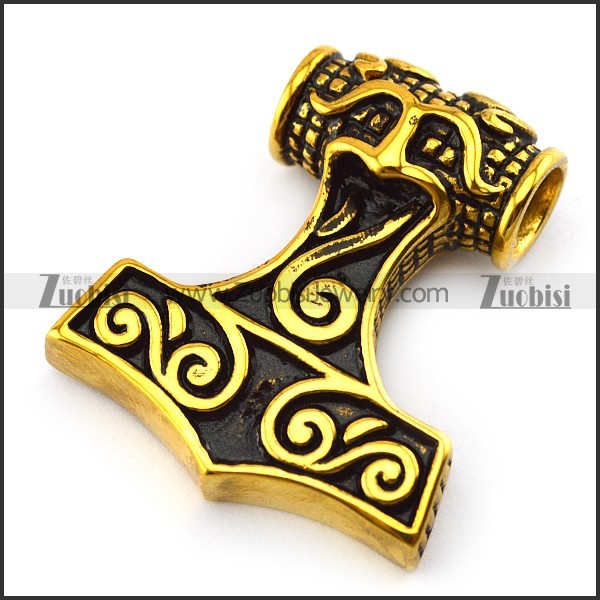 Anti Gold Steel Hammer Pendant p004899