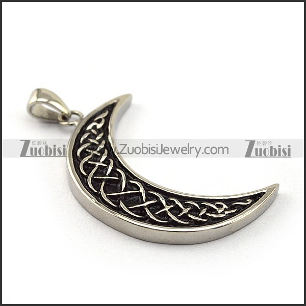 Stainless Steel Moon-shaped Pendant p004402