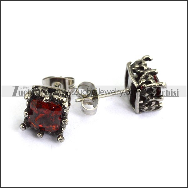Clear Ruby Zircon Stud Earring e001245
