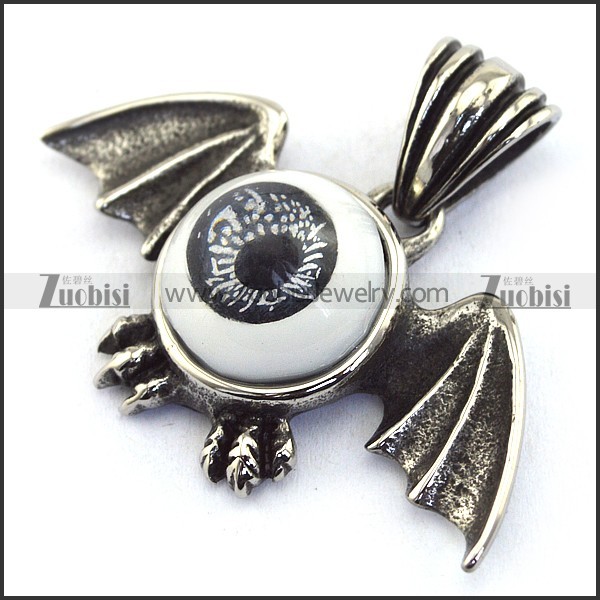 unique one eye ball pendant with 2 wings for bikers p001544