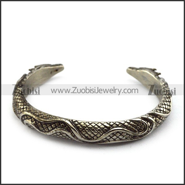 Vintage Stainless Steel Dragon Bangle For Men b005410