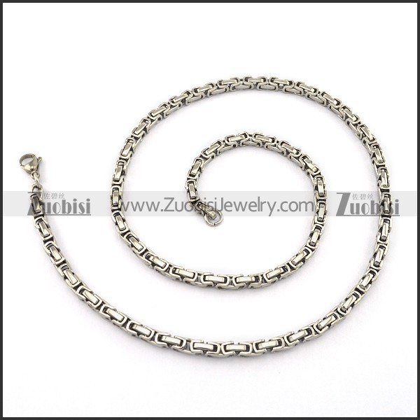 600mm Long Silver Steel Byzatine Chain n001123