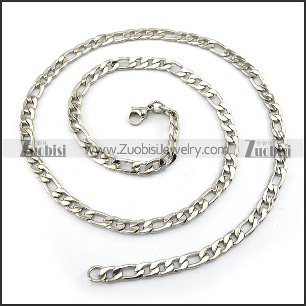 6mm Stainless Steel Figaro Chain n001580