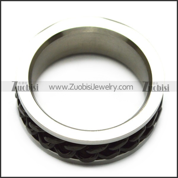 Rotatable Spinner Black Chain Ring as Relax Toys r005378