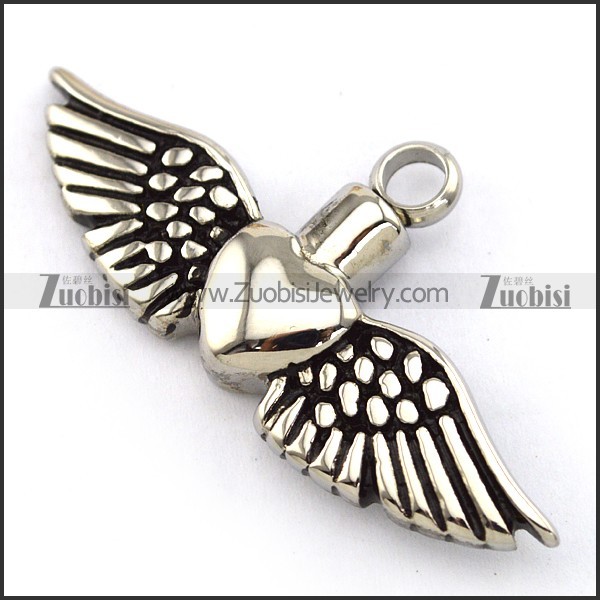 Two Wings Heart Scent-bottle Pendant p003806